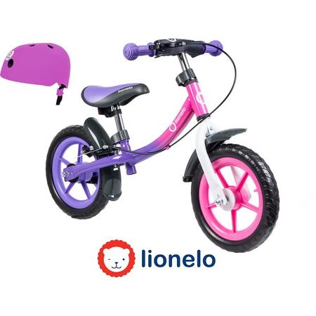 Lionelo Dan Plus - Loopfiets  Roze de luxe incl fietshelm