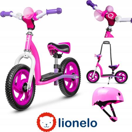 Lionelo Roy -2 in 1 loopfiets balancebike & Step in leuk design inclusief helm -roze