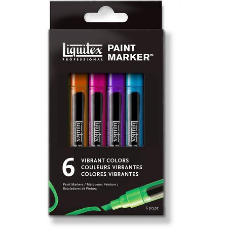 Liquitex Paintmarker set 6 kleuren Fine Vibrant