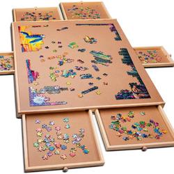 Puzzle - Puzzelbord met Lades - 6 lades - 1500 stukjes - Houten - Puzzeltafel - Puzzelplank - Puzzelmap - Portapuzzle - Puzzelplaat
