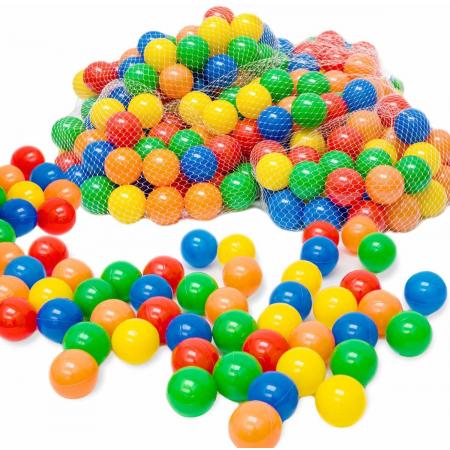 LittleTom 200 Baby Ballenbak Ballen - Ø 6cm - SGS-certificaat vanaf 0 Jaar - Multicolor Mix - gekleurde Kunststof Speelballen voor Binnen en Buiten