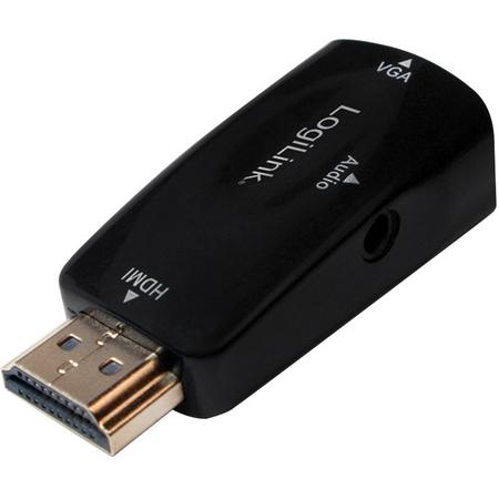 LogiLink CV0107 kabeladapter/verloopstukje HDMI VGA Zwart