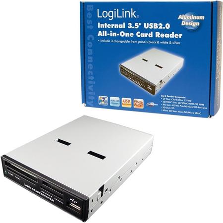 LogiLink Cardreader 3,5 USB 2.0 internal 54-in-1 with USB Front USB 2.0 Wit geheugenkaartlezer