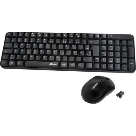 LogiLink ID0119 RF Draadloos QWERTZ Duits Zwart toetsenbord
