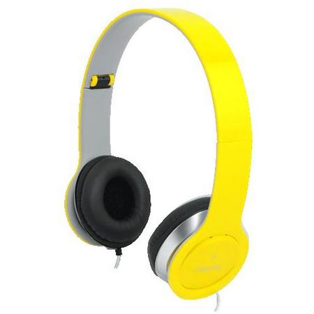 LogiLink Koptelefoon stereo 3,5mm&6,3mm geel