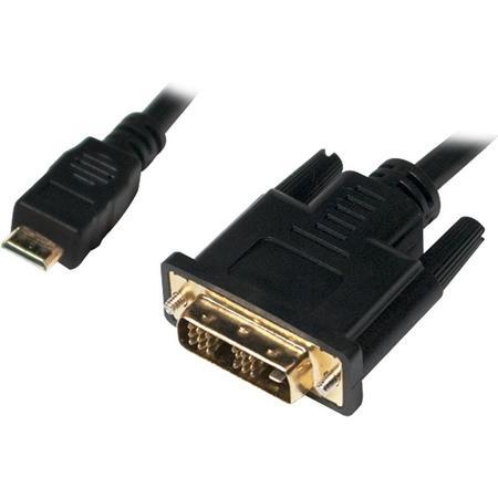 LogiLink Mini-HDMI - DVI-D M/M 2m 2m Mini-HDMI DVI-D Zwart