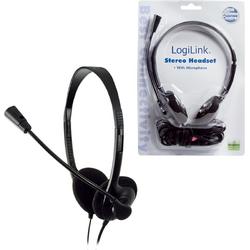 LogiLink Stereo Headset Earphones with Microphone Stereofonisch Bedraad Zwart mobiele hoofdtelefoon