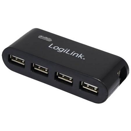 LogiLink USB 2.0 Hub 4-Port zwart