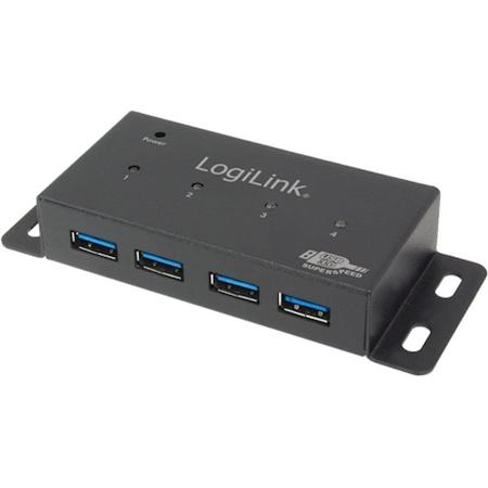LogiLink USB 3.0 HUB 4-port, metal, incl. power supply