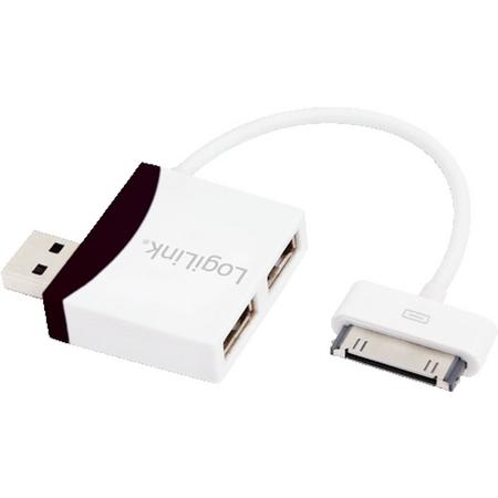 USB 2.0 HUB 2-Port LogiLink met Dock Connector, 0,1m