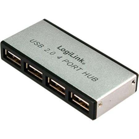 USB-HUB 4-Port LogiLink m. voeding ALU