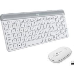 Logitech MK470 Slim Combo - Draadloos toetsenbord en muis - Wit - QWERTY
