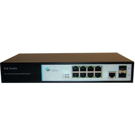 LOGON LPS2010GS Managed L2 Gigabit Ethernet (10/100/1000) Power over Ethernet (PoE) Zwart, Wit netwerk-switch