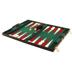 Longfield Games Backgammon 18 Inch - Kunstleder Bruin/Ecru