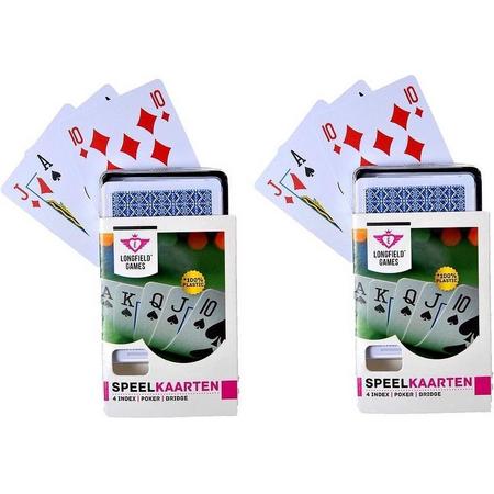 10x Speelkaarten plastic poker/bridge/kaartspel in bewaar box - Kaartspellen - Speelkaarten - Pesten/pokeren