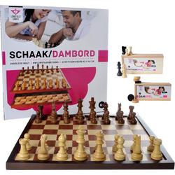 Luxe schaakbord / dambord 42x42 cm inclusief schaakstukken en damstenen