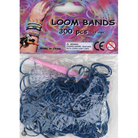 Bandjes Loom Bands 300 stuks: marineblauw (37125-3)