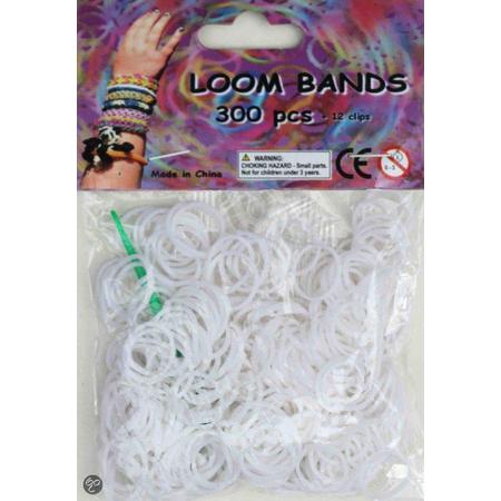 Bandjes Loom Bands 300 stuks: wit (37145)