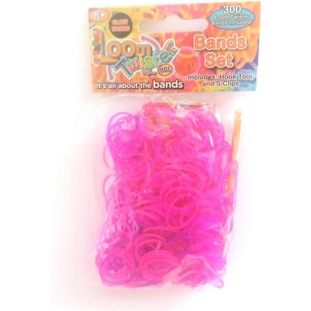 Loom Twister Loombands Junior Rubber Paars/roze 300-delig