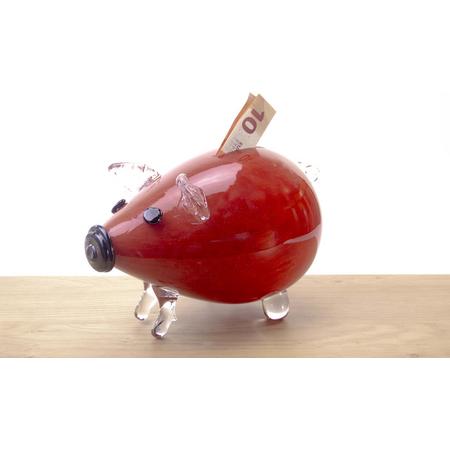 Spaarpot volwassenen - spaarvarken - spaarpotten - Rood - H15cm