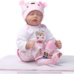 LotaHome - Reborn Baby Pop - Levensecht en Handgemaakt - Slapende Baby Pop - Voor Kleine Kinderen, Dementie en Eenzaamheid - Inclusief Diverse Accessoires - Met Haar - Babypop - 55cm