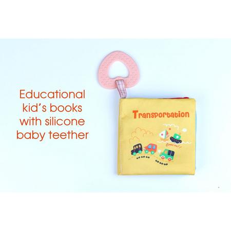 Babyboekje met bijtring /Babyspeelgoed / Speelgoed voor 3 maanden-3 jaar oude Baby Jongens Meisjes Cadea/Babyboekjes Leren speelgoed /baby book/ Bath book / Transportation