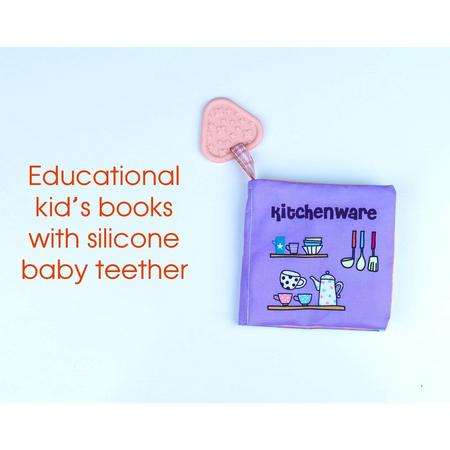 Babyboekje met bijtring /Babyspeelgoed / Speelgoed voor 3 maanden-3 jaar oude Baby Jongens Meisjes Cadea/Babyboekjes Leren speelgoed /baby book/ Bath book / kitchenware