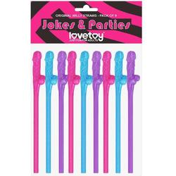 Willy Straws Various Colors Pack of 9