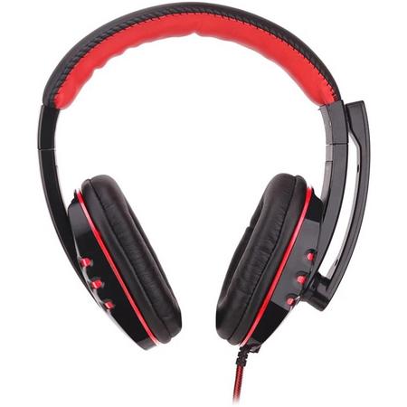 Gaming Headset Stereo Hoofdtelefoon met Microfoon - Luidspreker 40mm - Zwart/Rood