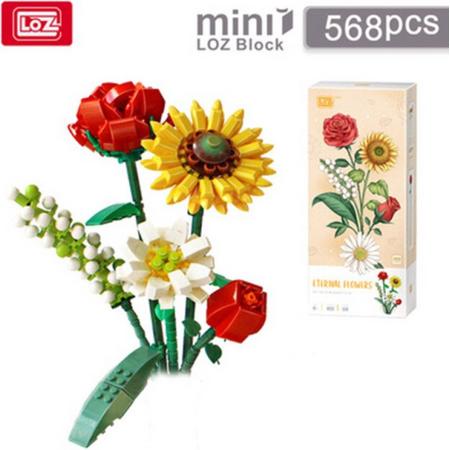 LOZ Mini Bloemen Tuintje - 568 onderdelen - Lego stijl miniblokken - 3d Puzzel - Bouwdoos