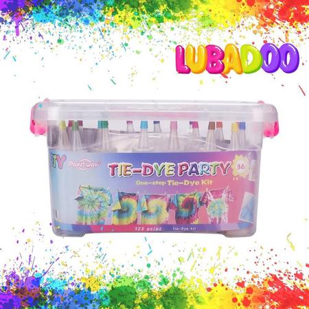 LUBADOO - Tie Dye Kit 18 kleuren- Tie Dye Paint - Tie Dye Kit Verf - Tie Dye Kit - Tiedye - Tiedye Kit - Tiedye Verf - Tiedye Set - Tie Dye Verf Premium Kwaliteit