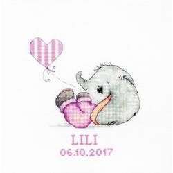 Luca S geboortetegel Baby Girl ls-b1133 14 x 15,5 cm