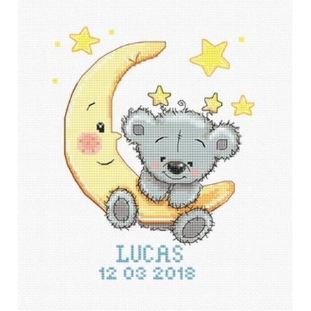 Luca-sBorduurpakket beer met maan om te borduren b1146
