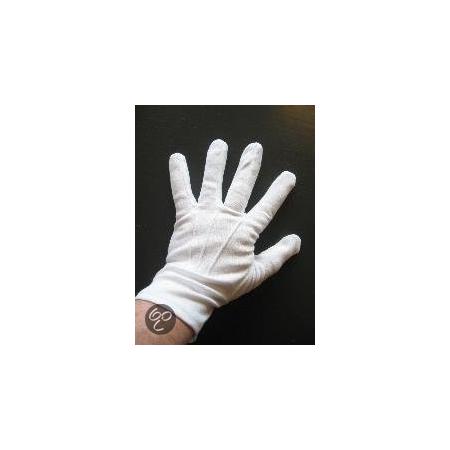 Handschoenen wit van katoen Maat L