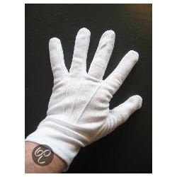 Handschoenen wit van katoen Maat XL