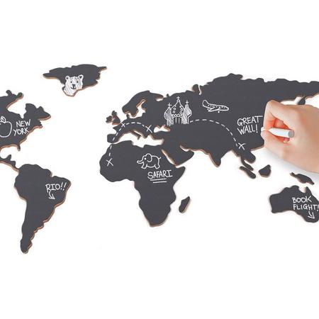 Wereldkaart Krijtbord - Chalkboard Map