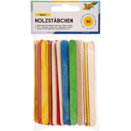 LS - Houten Stokjes - IJsstokjes pakket - Gekleurde stokjes - assorti gekleurd