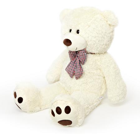 Lumaland - Reuze XXL Teddybeer - pluche knuffelbeer - knuffelbeest - 120 cm - Beige