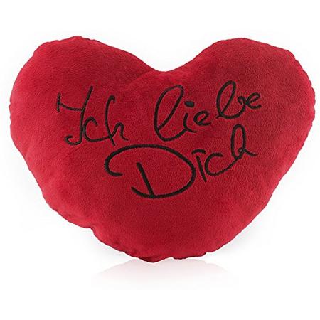 Lumaland - pluche kussen in hartvorm - 35 cm - Rood