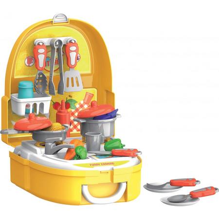 Keuken speelgoed rugzak - 12-Delig - Geel