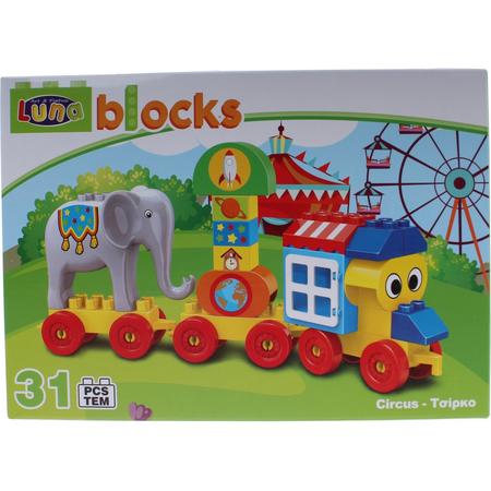 Luna Blocks Bouwset Circus 31-delig