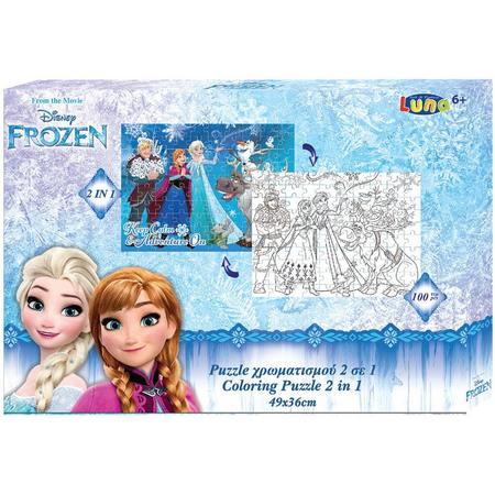 Luna Frozen 2-zijdige Puzzel 100 Stukjes