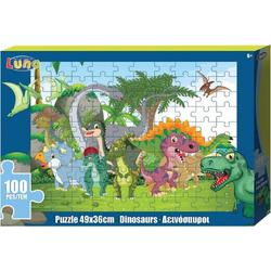   Kleurplaat En Puzzel Dinosaurussen 49 Cm Karton 100 Stuks
