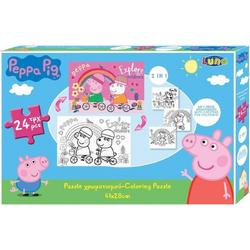   Kleurpuzzel 2-in-1 Peppa Pig Meisjes 41 X 28 Cm 4-delig