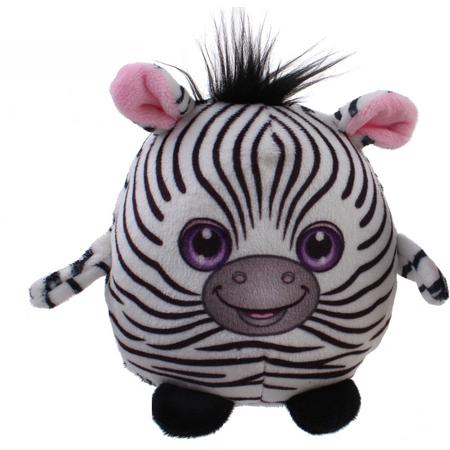 Luna Knuffel Zebra Rond 12 Cm Wit/zwart