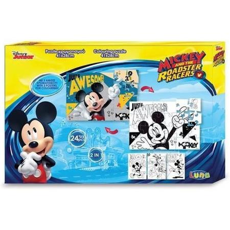 Luna Mickey Mouse 2-zijdige Puzzel 24 Stukjes