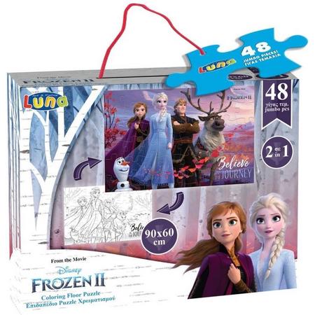Luna Puzzel Frozen Meisjes 90 Cm Karton 48 Stukjes