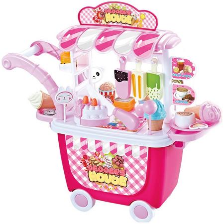 Luna Speelgoedkeuken Snoep En Ijs Trolley 50-delig