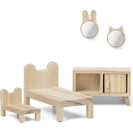 Lundby poppenhuis Houten poppenhuismeubels DIY - slaapkamer