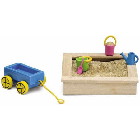 Lundby poppenhuis Smaland zandbak met buitenspeelgoed
